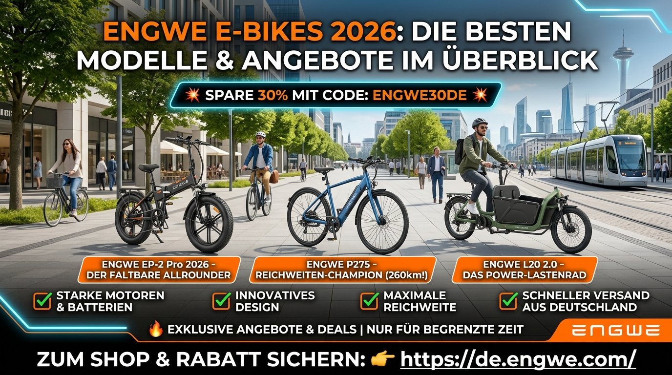 ENGWE E‑Bikes 2026: Die besten Modelle, Angebote & ein 30% Rabatt Code im Überblick